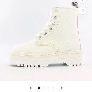 Sparkly white doc martens!